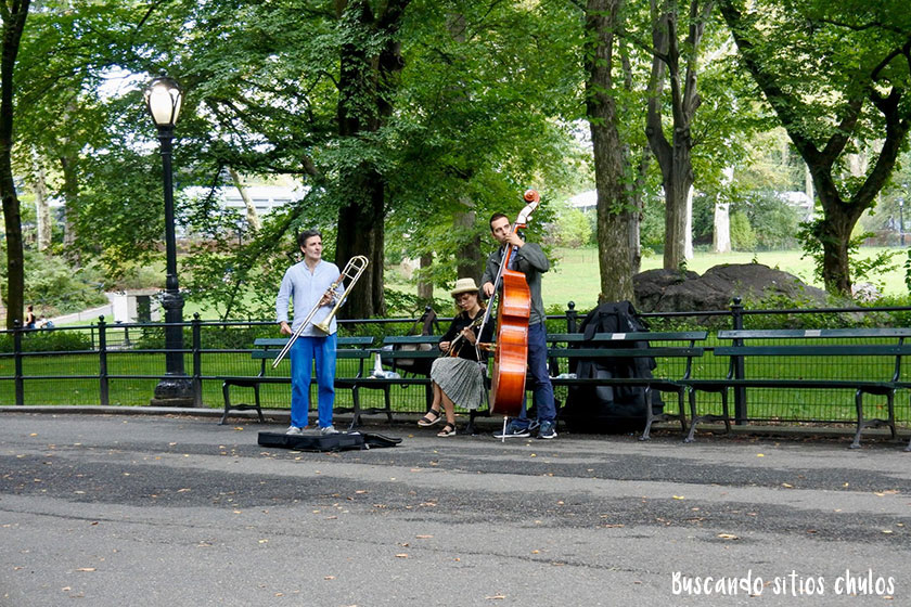 Músicos callejeros en Central Park