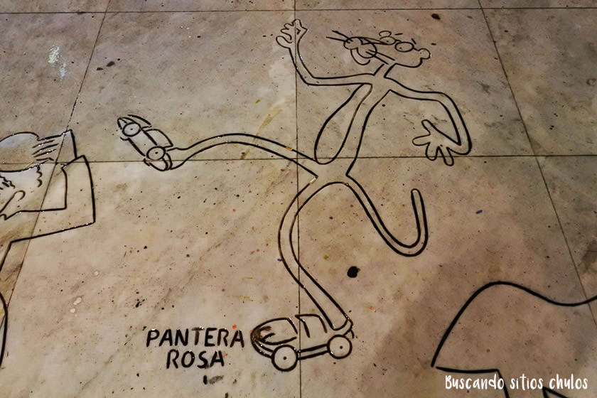 Pantera Rosa en la Plaza del Humor de La Coruña